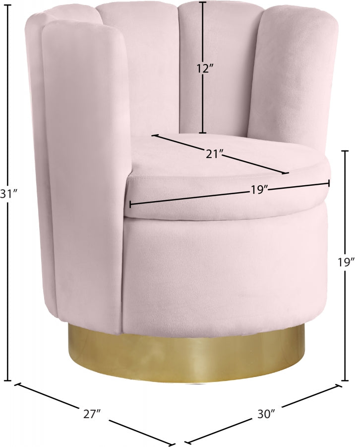 Lily Velvet Upholstered Swivel Accent Chair