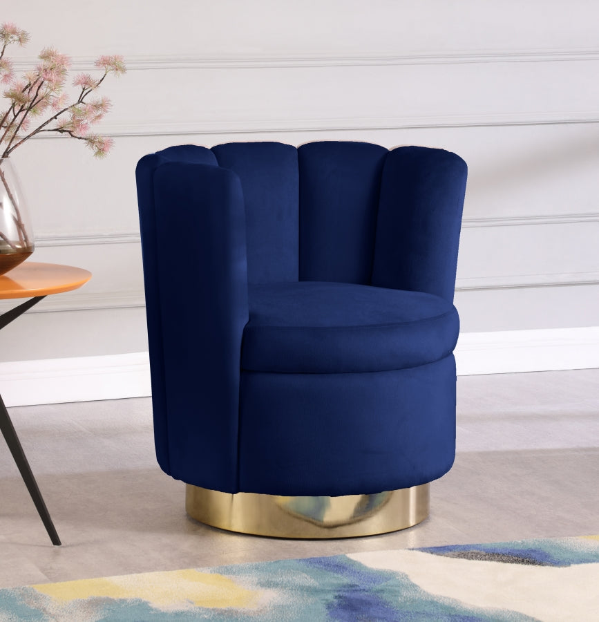 Lily Velvet Upholstered Swivel Accent Chair