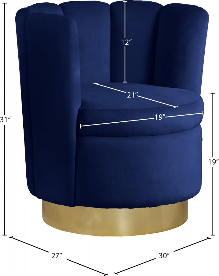 Lily Velvet Upholstered Swivel Accent Chair