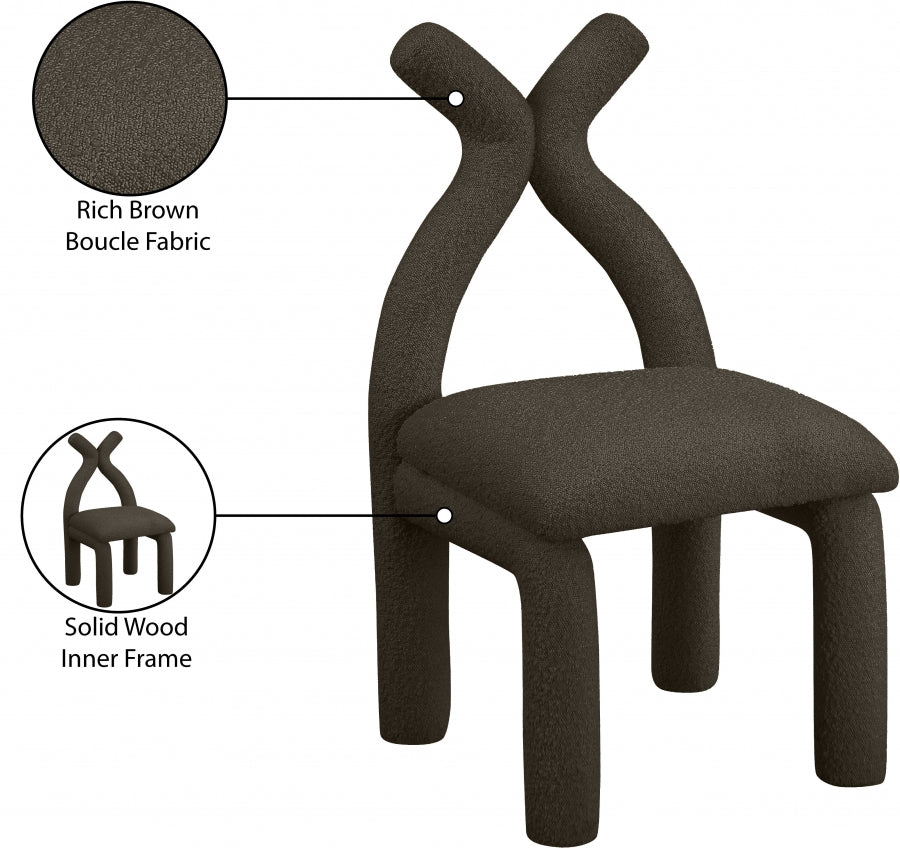 Xena Boucle Fabric Upholstered Accent Chair / Dining Chair