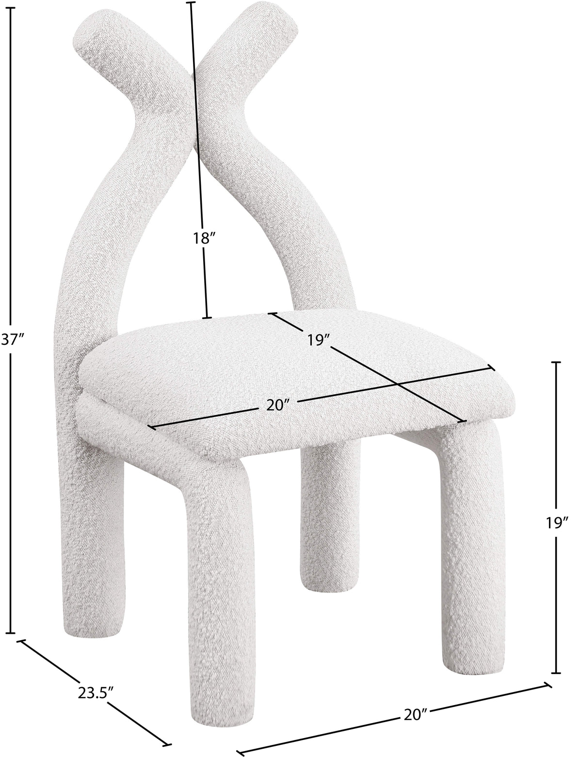 Xena Boucle Fabric Upholstered Accent Chair / Dining Chair
