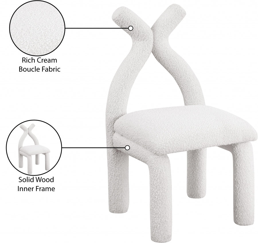 Xena Boucle Fabric Upholstered Accent Chair / Dining Chair
