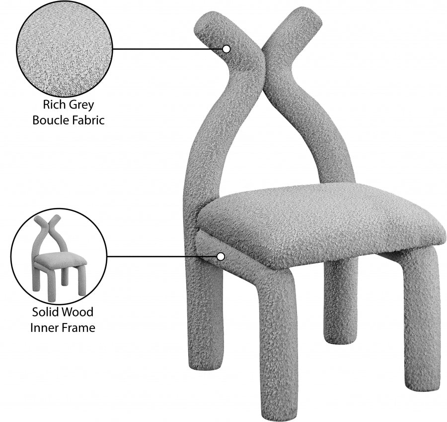 Xena Boucle Fabric Upholstered Accent Chair / Dining Chair