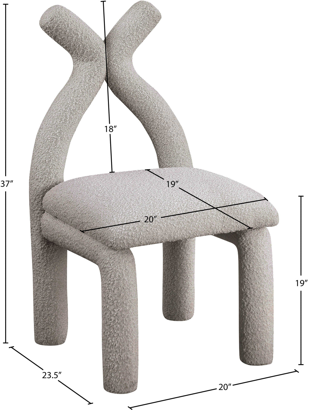 Xena Boucle Fabric Upholstered Accent Chair / Dining Chair