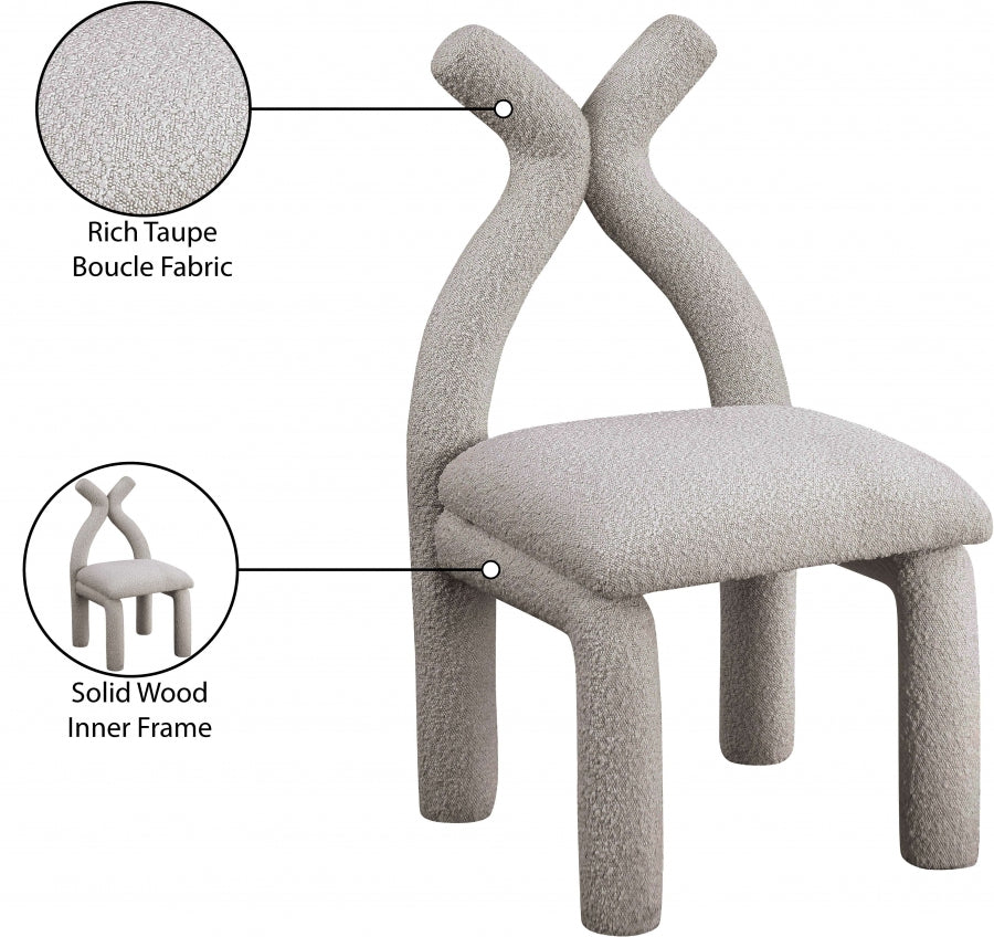 Xena Boucle Fabric Upholstered Accent Chair / Dining Chair