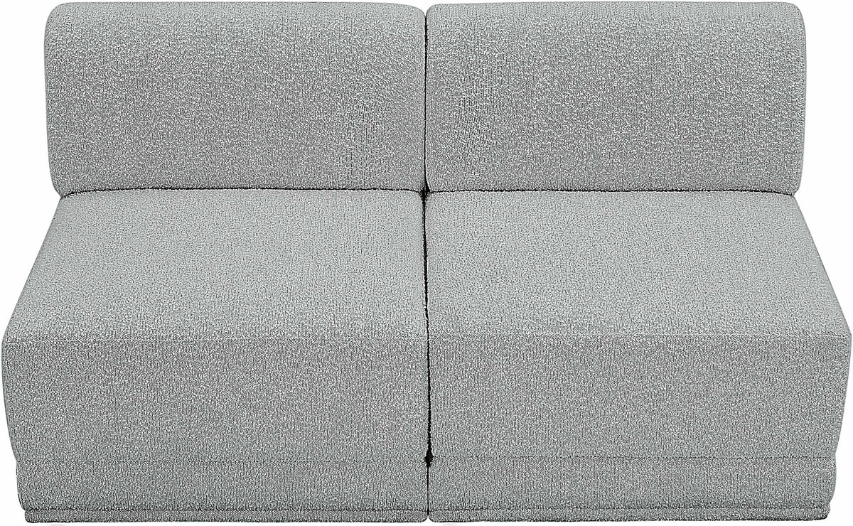 Ollie Boucle Fabric Armless Two-Seater Sofa