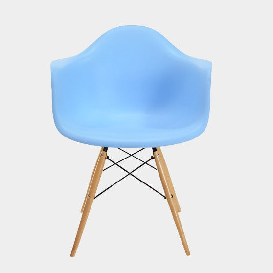 Eames Molded Plastic Armchair (Natural Wood Legs)
