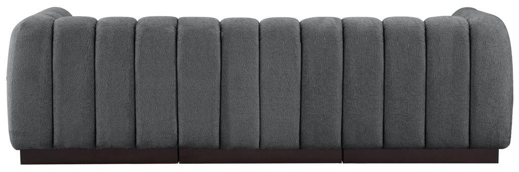 Quinn Chenille Fabric Three-Seater Sofa with Armrest