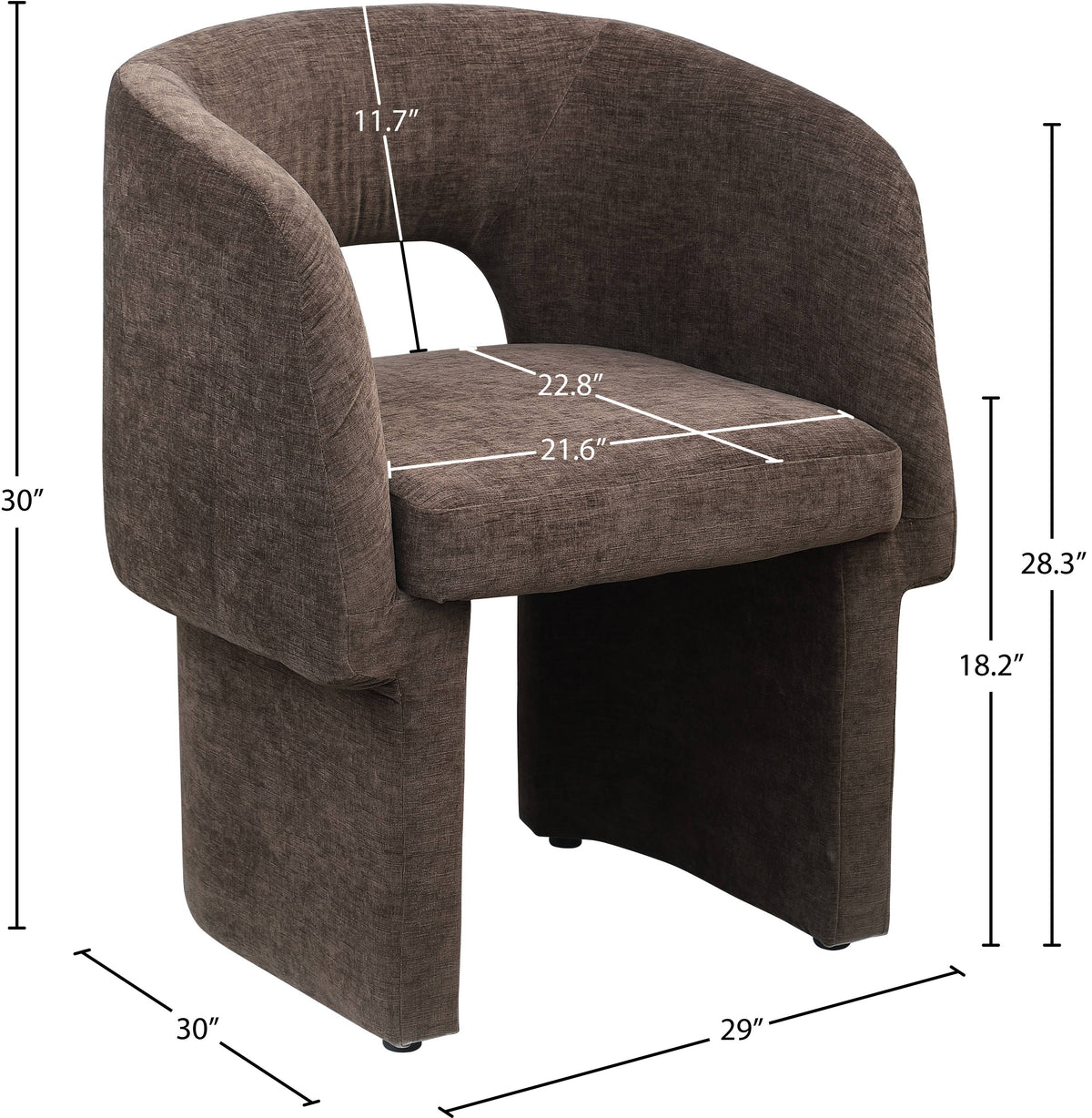 Emmet Chenille Fabric Upholstered Dining Chair / Accent Chair