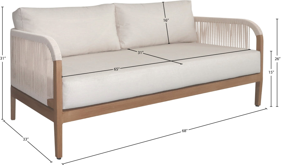 Maui Water Resistant Fabric Upholstered Outdoor Patio Loveseat