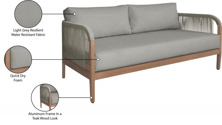 Maui Water Resistant Fabric Upholstered Outdoor Patio Loveseat