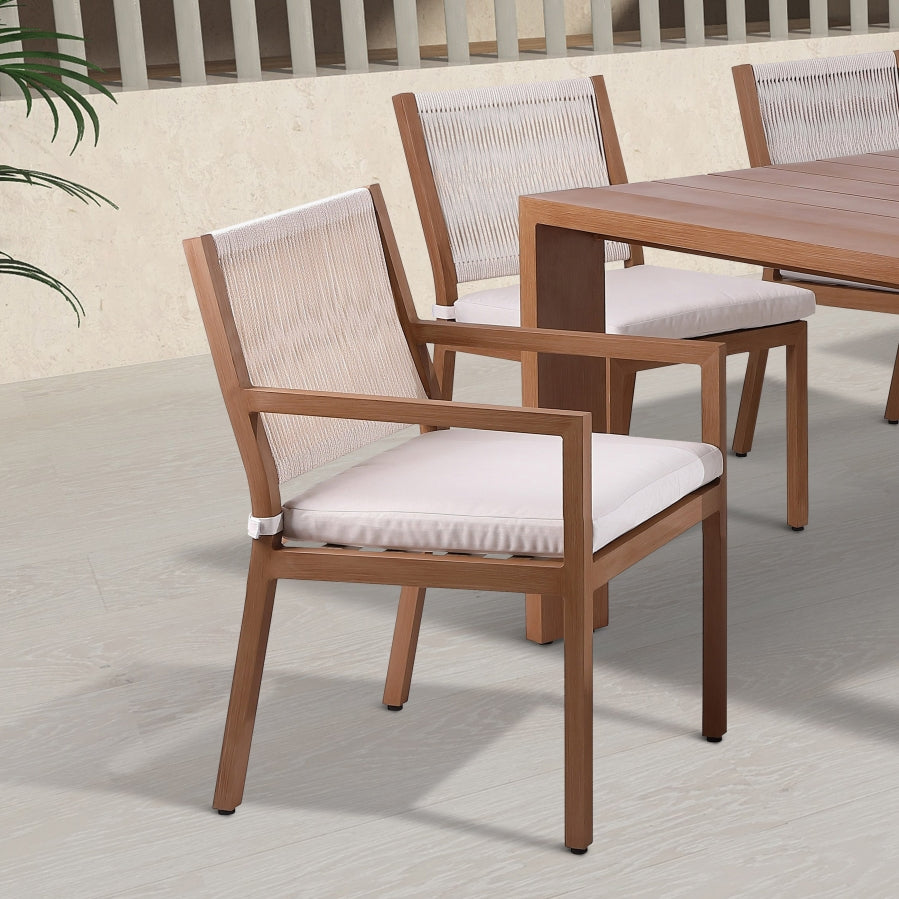 Maui Water Resistant Fabric Upholstered Outdoor Patio Dining Arm Chair