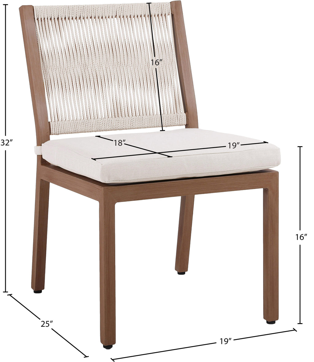Maui Water Resistant Fabric Upholstered Outdoor Patio Dining Side Chair