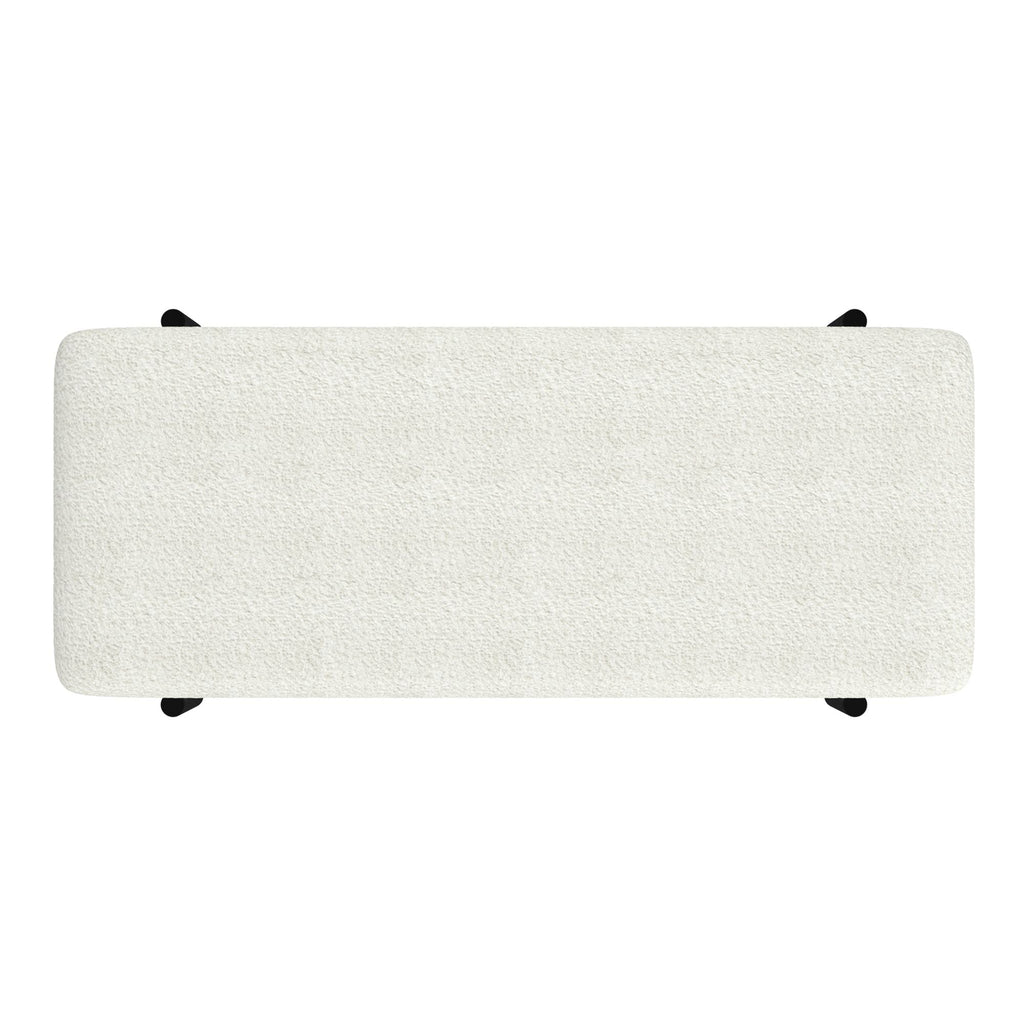Odell Storage Bench in Ivory & Black