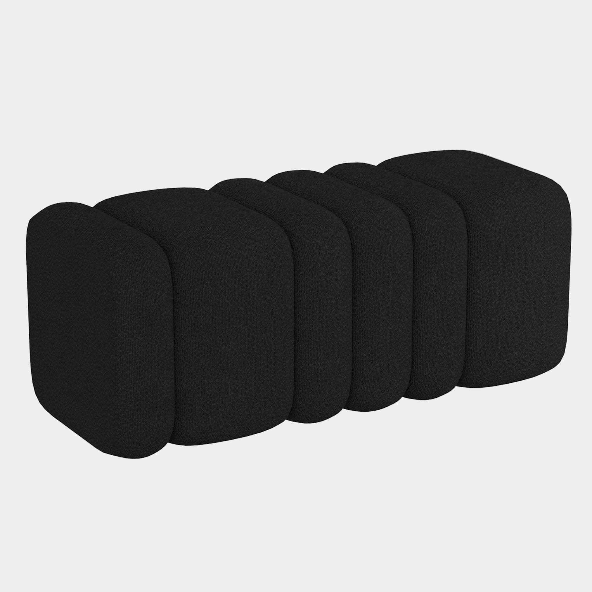 Rigel Large Ottoman Bench in Black Boucle