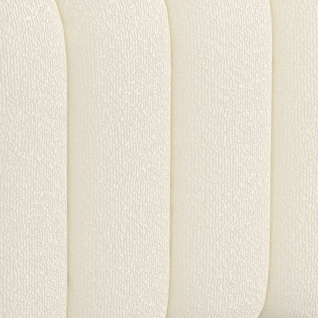 Rigel Small Square Ottoman in Ivory Boucle