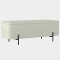 Erzo Storage Ottoman Bench in White and Black
