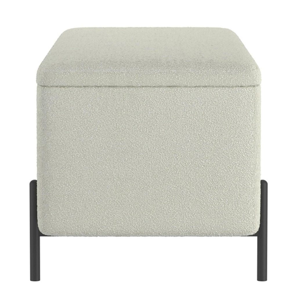 Erzo Storage Ottoman Bench in White and Black