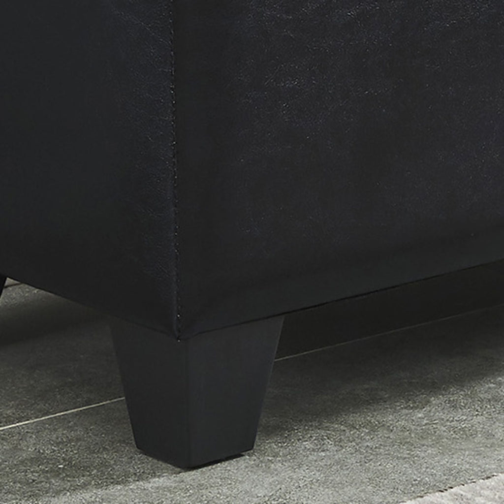 Winston Rectangular Storage Ottoman Bench in Black