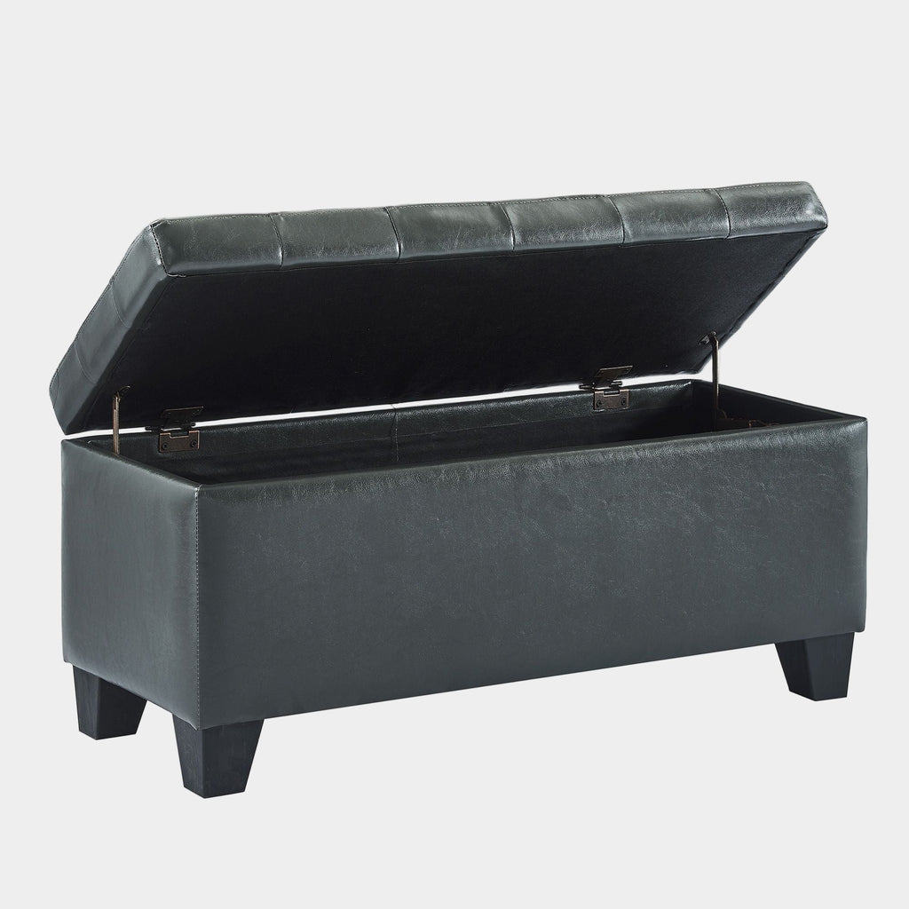 Winston Rectangular Storage Ottoman Bench in Grey
