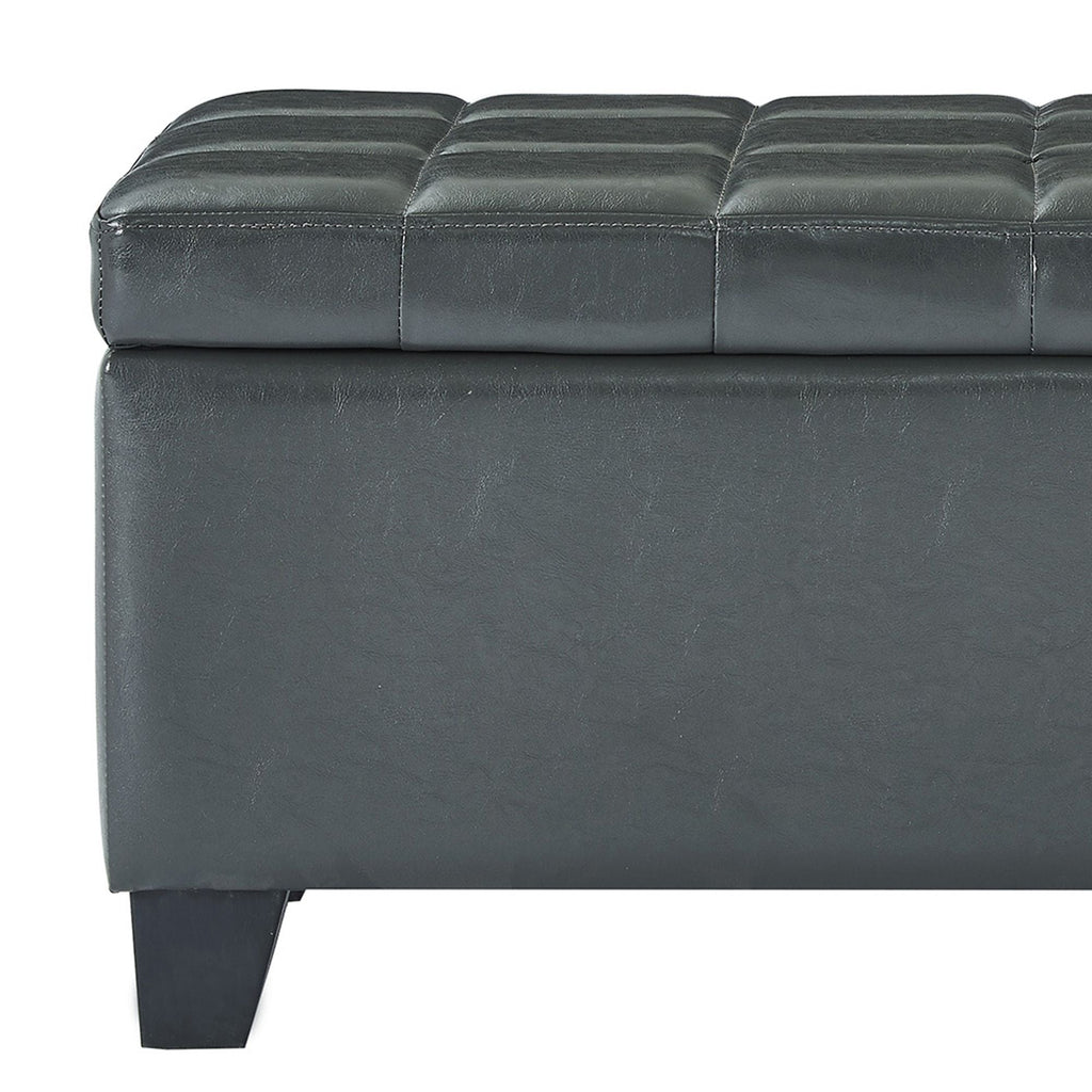 Winston Rectangular Storage Ottoman Bench in Grey