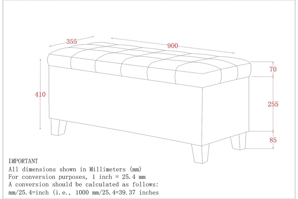 Winston Rectangular Storage Ottoman Bench in White