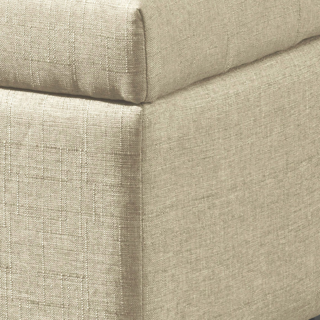 Harper Rectangular Storage Ottoman Bench in Beige