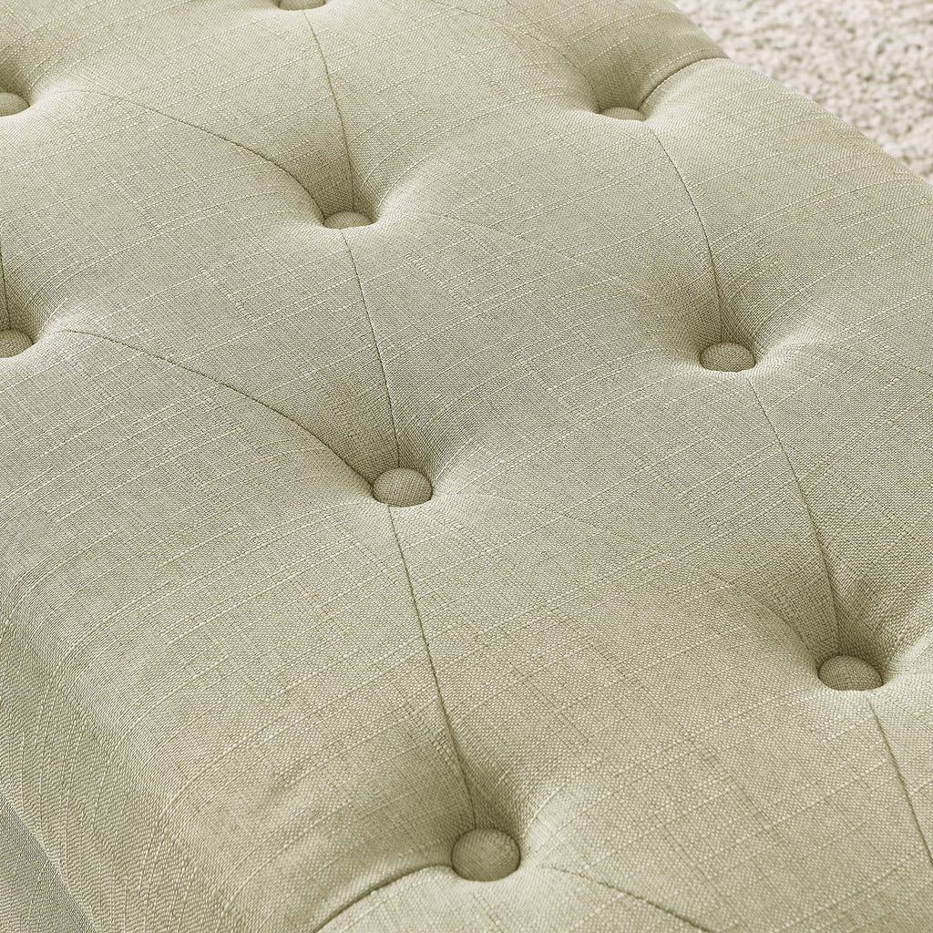 Harper Rectangular Storage Ottoman Bench in Beige