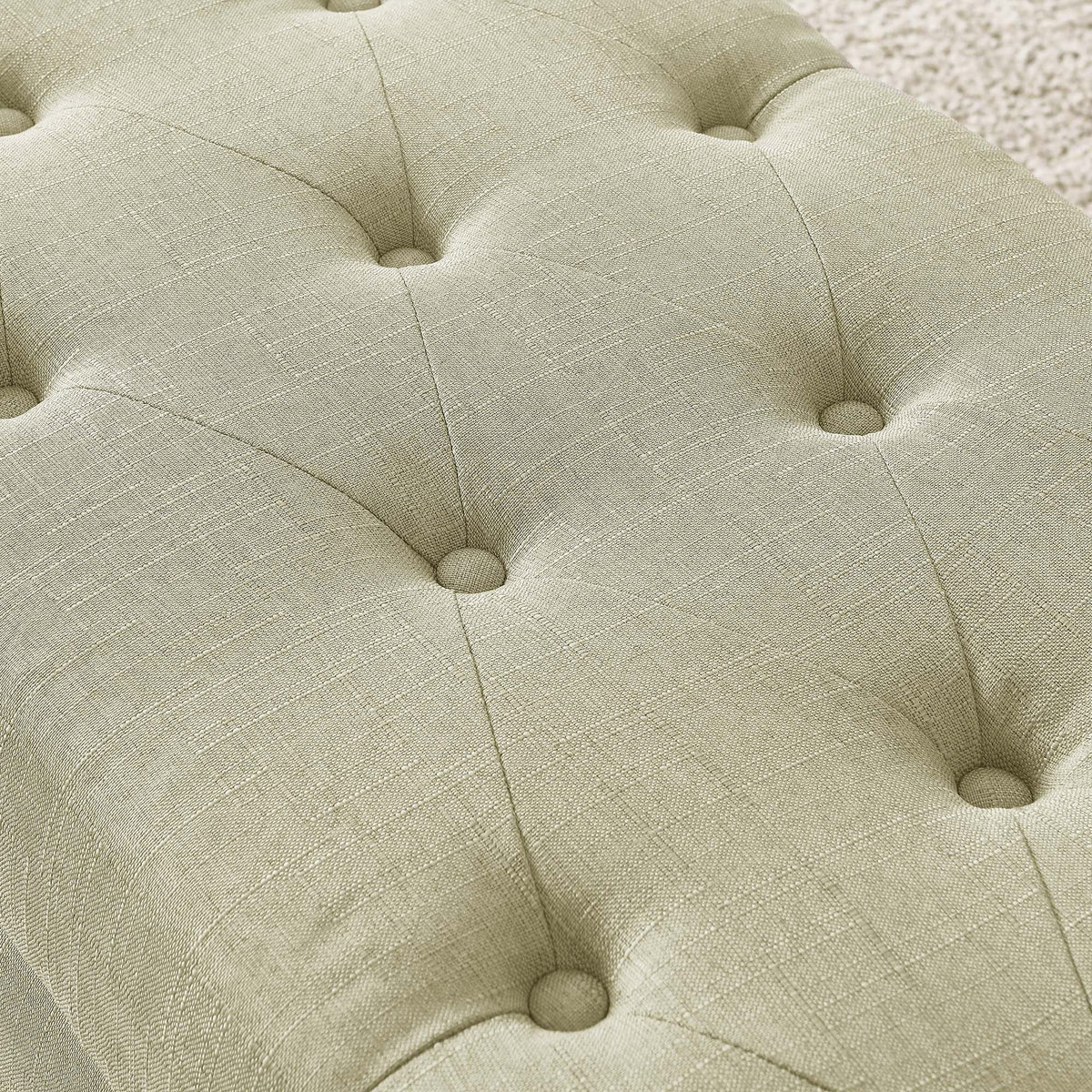 Harper Rectangular Storage Ottoman Bench in Beige