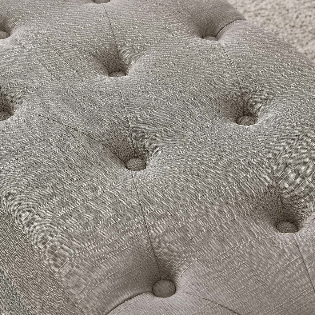 Harper Rectangular Storage Ottoman Bench in Light Grey