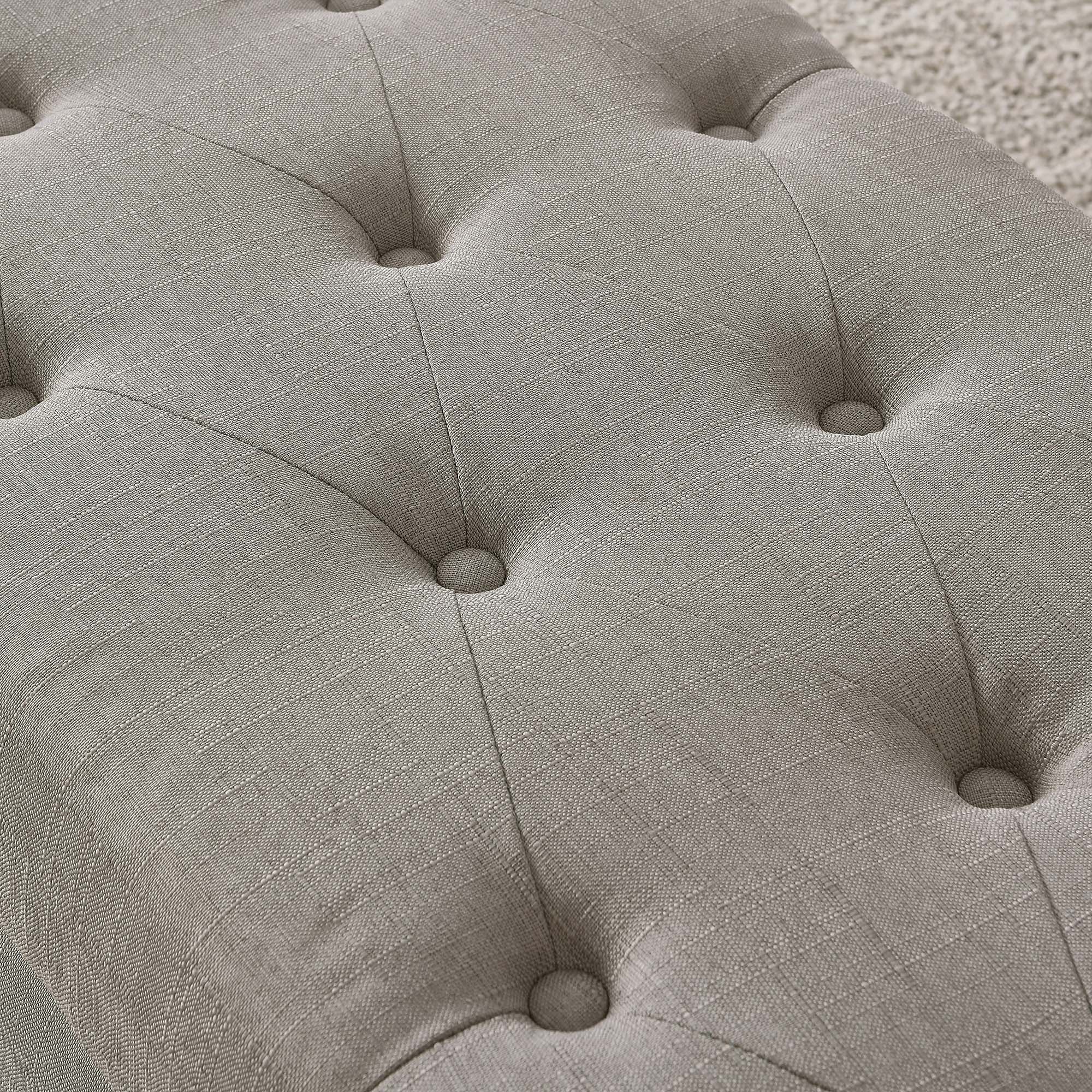 Harper Rectangular Storage Ottoman Bench in Light Grey
