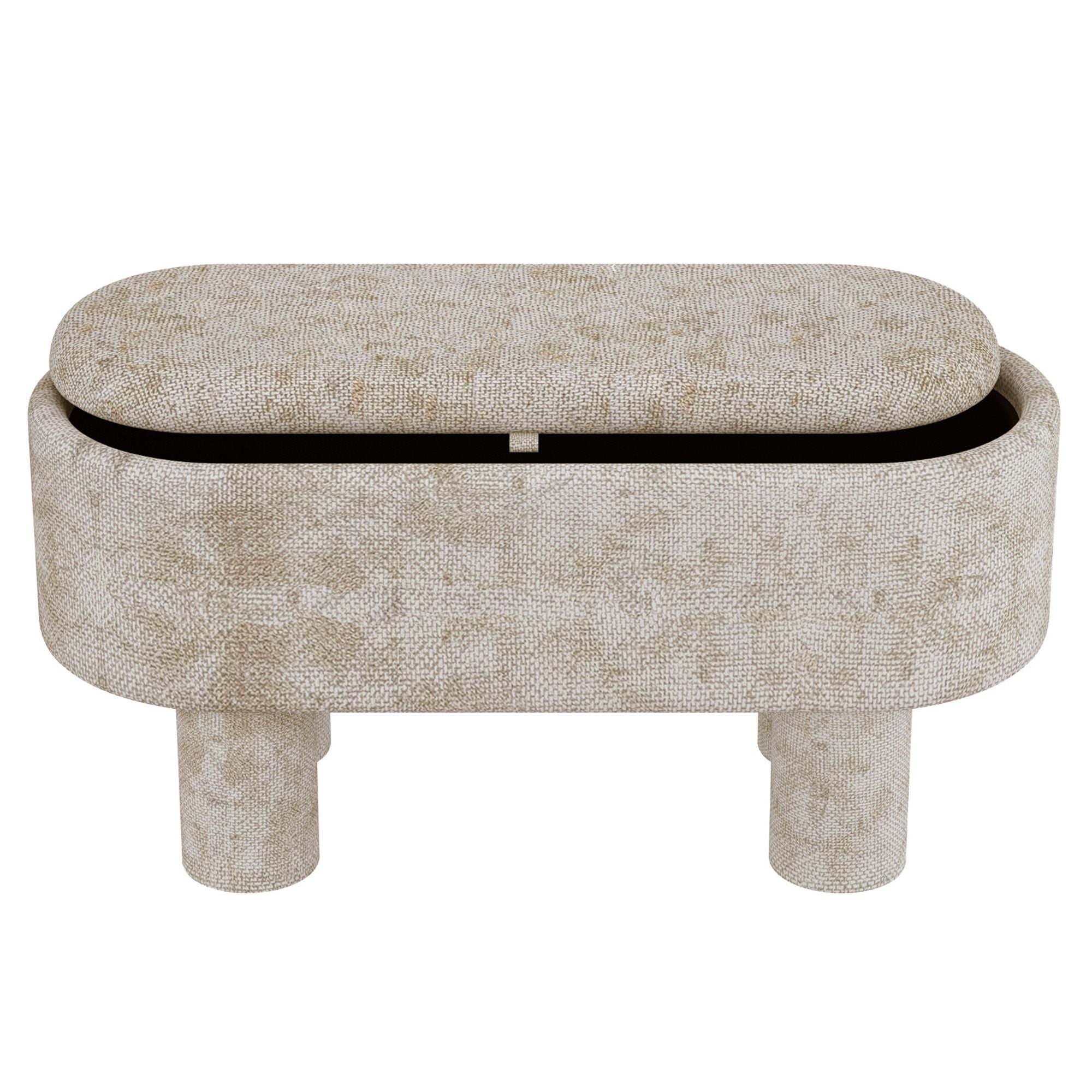 Sezron Storage Ottoman Bench in Beige