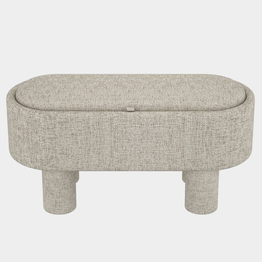 Sezron Storage Ottoman Bench in Warm Grey