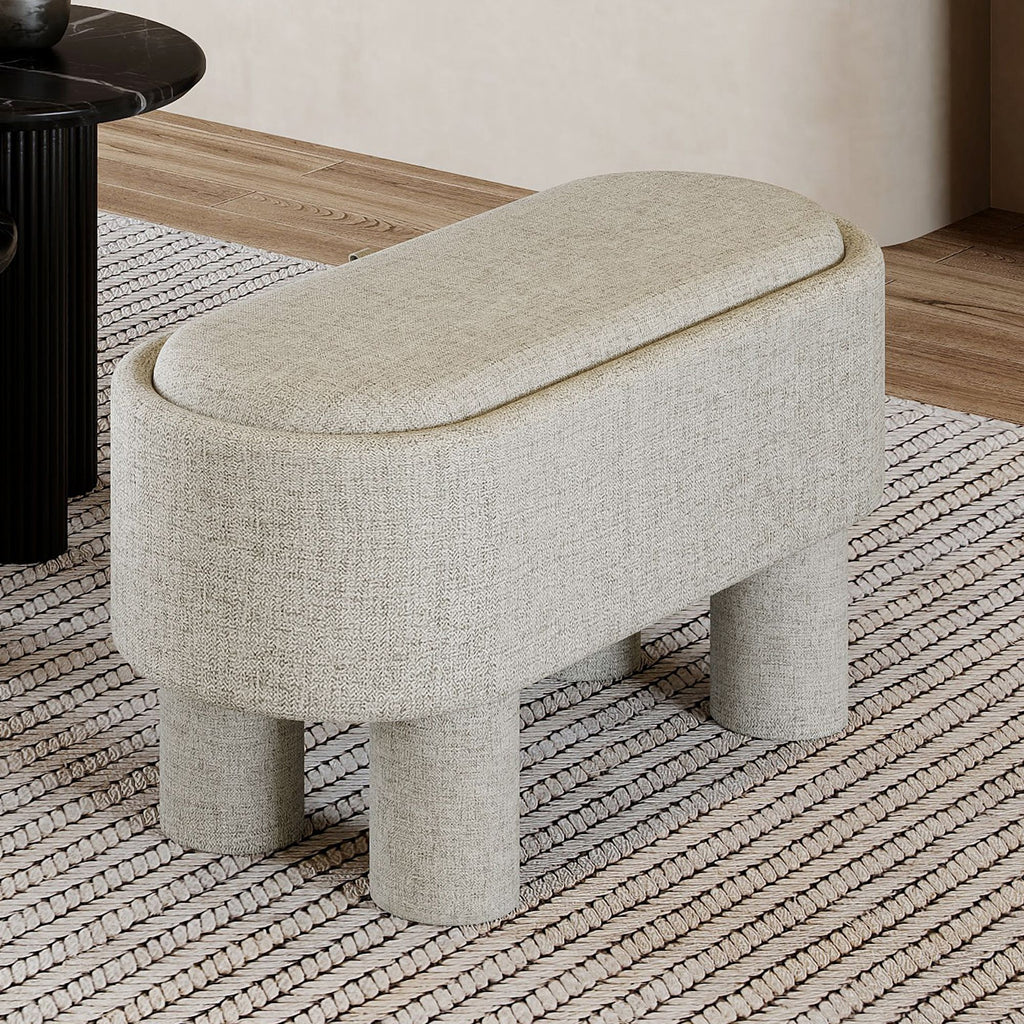 Sezron Storage Ottoman Bench in Warm Grey