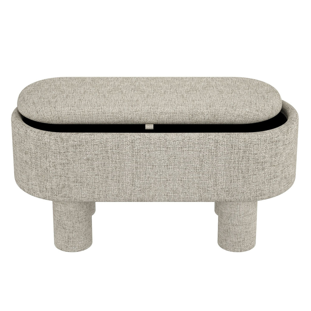 Sezron Storage Ottoman Bench in Warm Grey