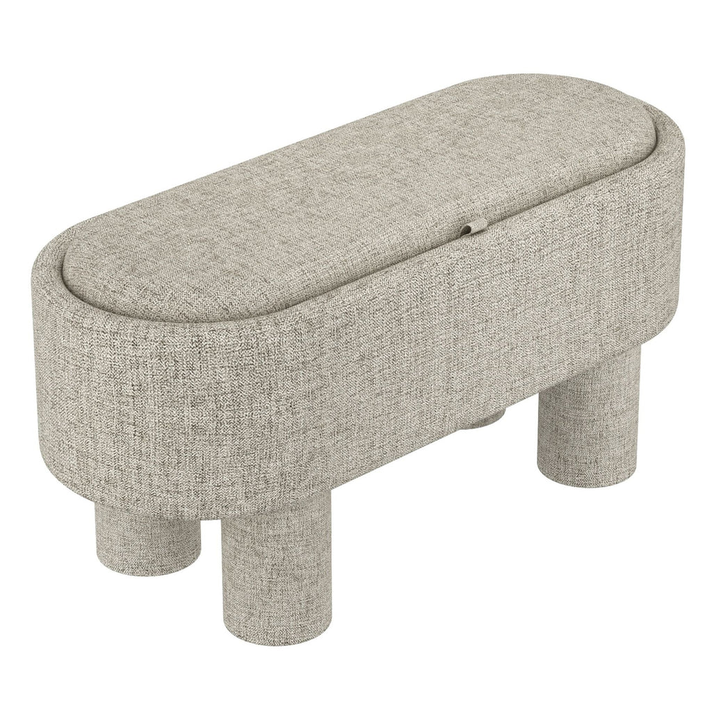 Sezron Storage Ottoman Bench in Warm Grey