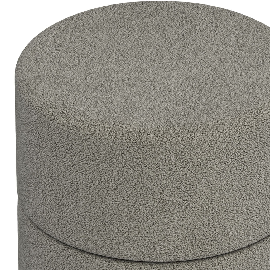 Novar Round Swivel Ottoman in Warm Grey Boucle