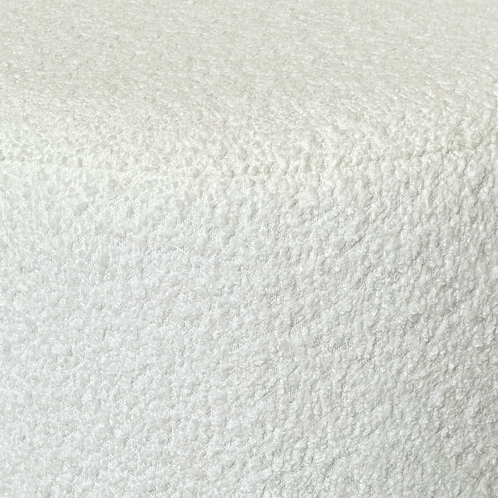 Kiraz Round Ottoman in Ivory & White