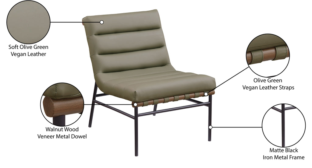 Burke Vegan Leather Upholstered Accent Chair