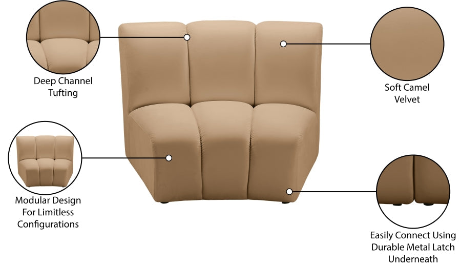 Infinity Velvet Upholstered Modular Chair