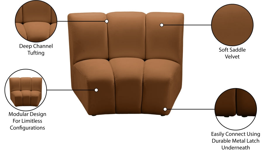 Infinity Velvet Upholstered Modular Chair