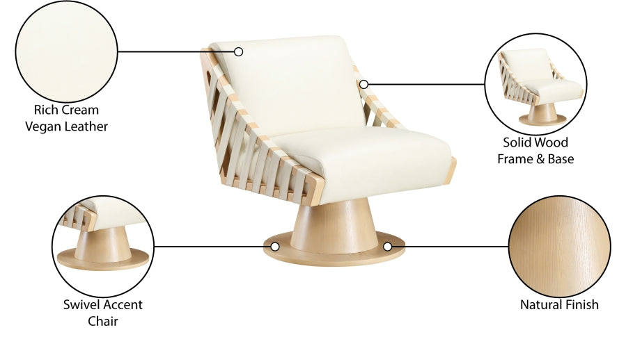 Millwin Vegan Leather Upholstered Swivel Accent Chair