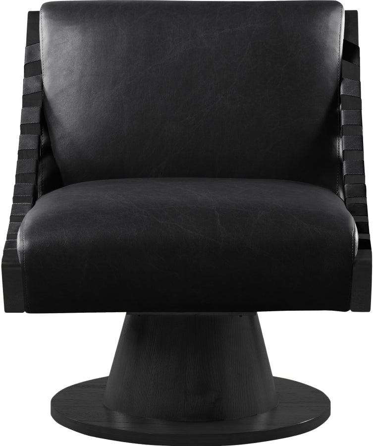 Millwin Vegan Leather Upholstered Swivel Accent Chair