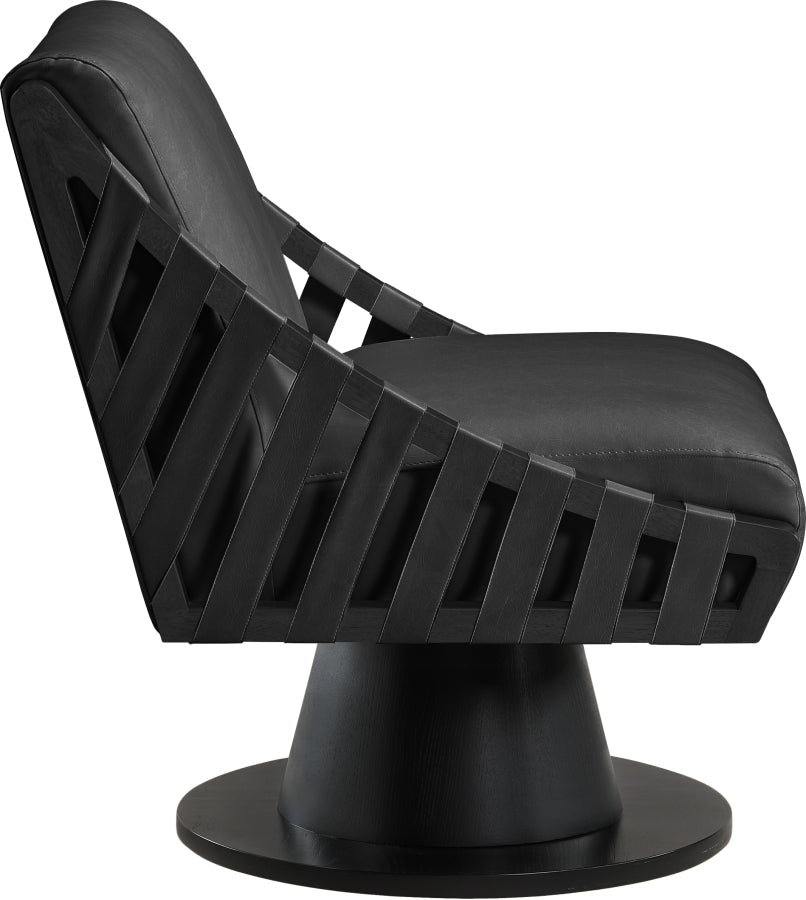 Millwin Vegan Leather Upholstered Swivel Accent Chair
