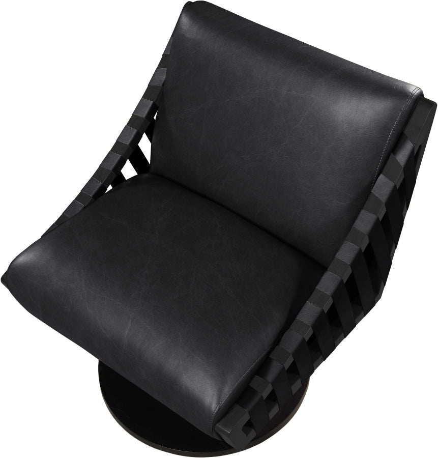 Millwin Vegan Leather Upholstered Swivel Accent Chair