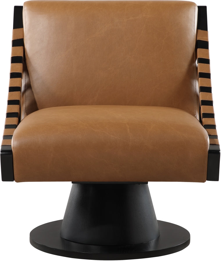 Millwin Vegan Leather Upholstered Swivel Accent Chair