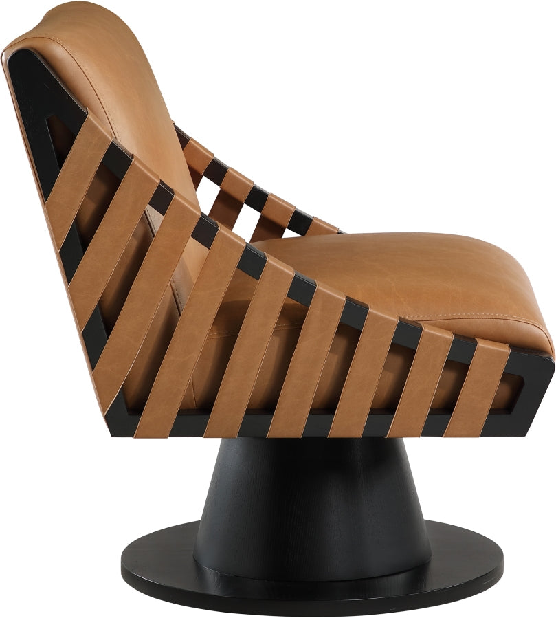Millwin Vegan Leather Upholstered Swivel Accent Chair