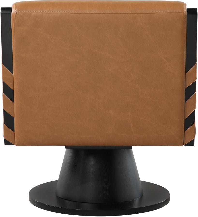 Millwin Vegan Leather Upholstered Swivel Accent Chair