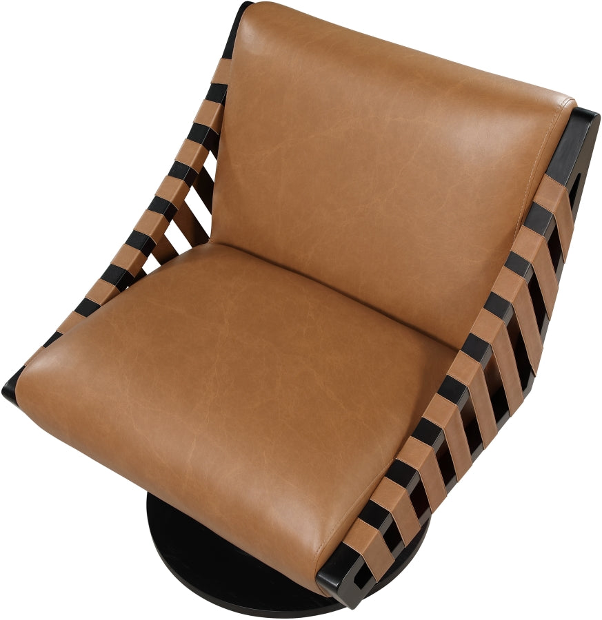 Millwin Vegan Leather Upholstered Swivel Accent Chair