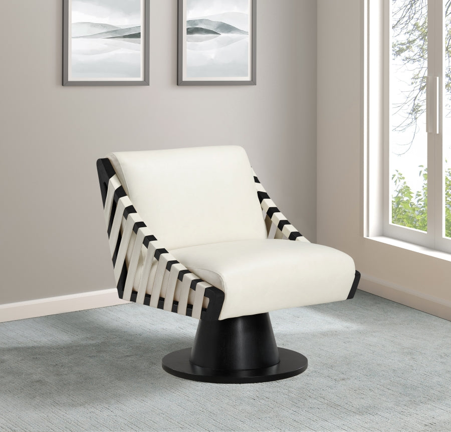 Millwin Vegan Leather Upholstered Swivel Accent Chair